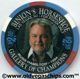 Binion's Horseshoe WSOP Winner Russ Hamilton $2.50 Casino Chip