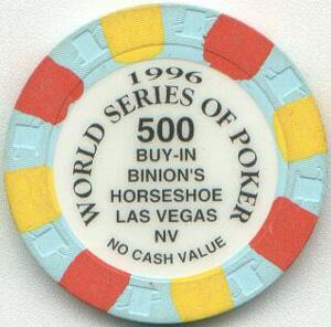 Binion's Horseshoe Hall of Fame 1996 $500 Buy-In Casino Chip
