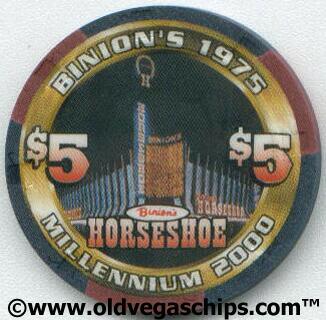 Las Vegas Binion's Horseshoe Millennium 1975 $5 Casino Chip 