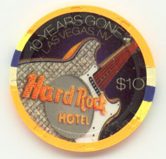 Hard Rock 10 Years Gone 1995-2005 $10 Casino Chip