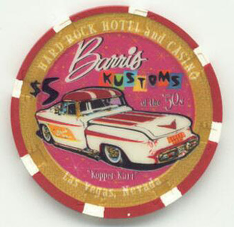 Hard Rock Hotel Barris Kustoms Kopper Kart $5 Casino Chip
