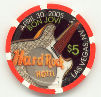 Las Vegas Hard Rock Hotel Bon Jovi at the Joint 2005 $5 Casino Chip