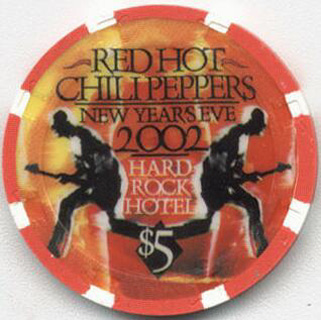 Hard Rock Hotel Red Hot Chili Peppers 2002 $5 Casino Chip