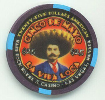 Hard Rock Cinco De Mayo 2001 $25 Casino Chip 