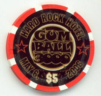 Las Vegas Hard Rock Hotel Gumball 3000 $5 Casino Chip 