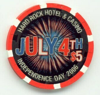 Las Vegas Hard Rock Hotel 4th of July 2006 $5 Casino Chip 