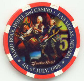 Las Vegas Hard Rock Hotel 4th of July 1998 $5 Casino Chip 