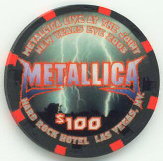 Las Vegas Hard Rock Hotel Metallica James Hetfield $100 Casino Chip