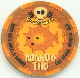 Hard Rock Mondo Tiki $5 Casino Chips