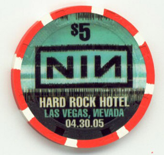 Las Vegas Hard Rock Hotel Nine Inch Nails 2005 $5 Casino Chip