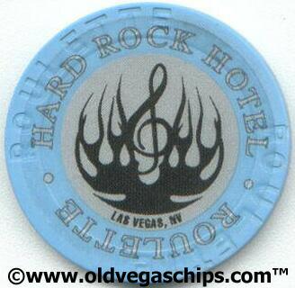 Las Vegas Hard Rock Hotel Black Flame Blue Roulette Chip
