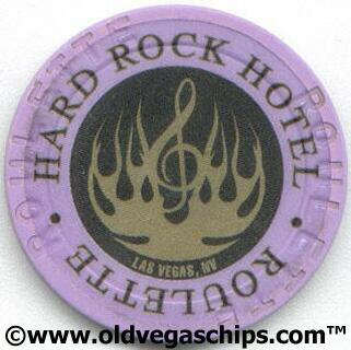 Las Vegas Hard Rock Hotel Bronze Flame Purple Roulette Chip