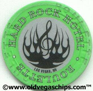 Las Vegas Hard Rock Hotel Black Flame Green Roulette Chip