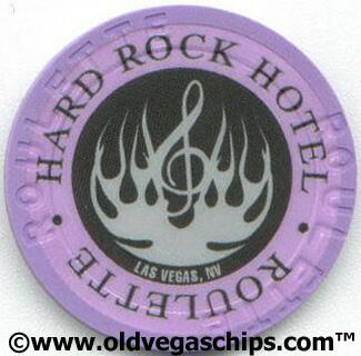 Las Vegas Hard Rock Hotel Silver Flame Purple Roulette Chip