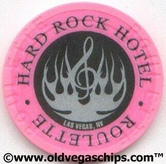 Las Vegas Hard Rock Hotel Silver Flame Pink Roulette Chip