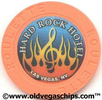 Las Vegas Hard Rock Hotel Orange Flame Orange Roulette Chip