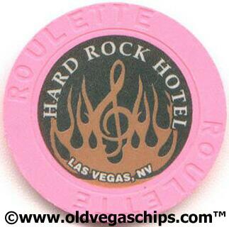 Las Vegas Hard Rock Hotel Bronze Flame Pink Roulette Chip