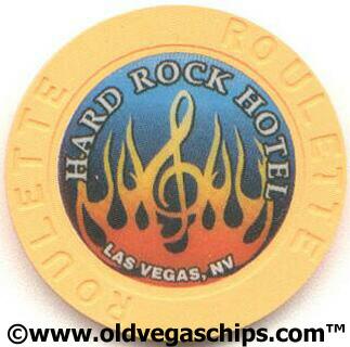 Las Vegas Hard Rock Hotel Orange Flame Peach Roulette Chip