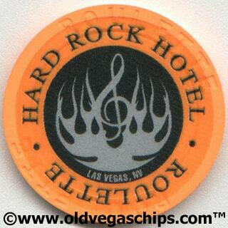 Las Vegas Hard Rock Hotel Silver Flame Peach Roulette Chip