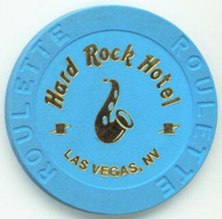 Las Vegas Hard Rock Hotel Saxophone Blue Roulette Casino Chip