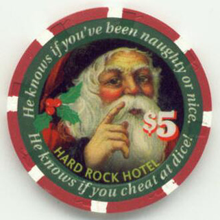Hard Rock Hotel Christmas 2000 $5 Casino Chip