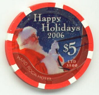 Hard Rock Hotel Christmas 2006 $5 Casino Chip