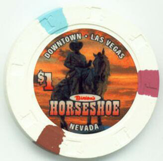 Binion's Horseshoe Benny Binion & Horse $1 Casino Chip