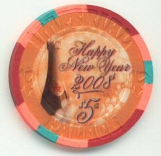 Imperial Palace Happy New Year 2008 $5 Casino Chip