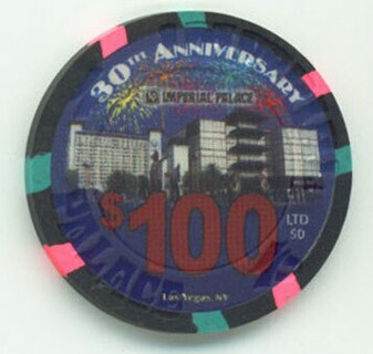 Imperial Palace 30th Anniversary $100 Casino Chip 