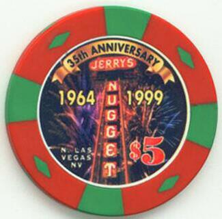 Las Vegas Jerry's Nugget 35th Anniversary $5 Casino Chip
