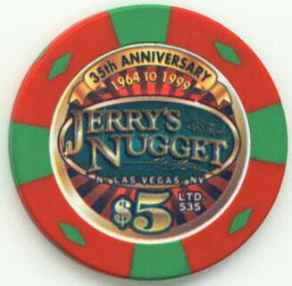 Las Vegas Jerry's Nugget 35th Anniversary $5 Casino Chip