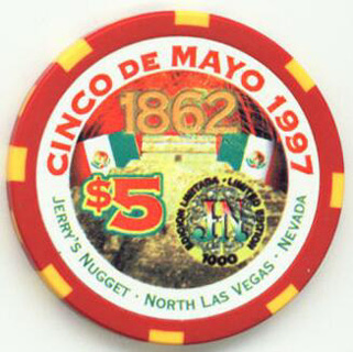 Las Vegas Jerry's Nugget Cinco De Mayo $5 Casino Chip
