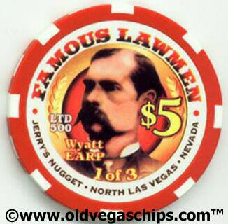 Las Vegas Jerry's Nugget Wyatt Earp $5 Casino Chip