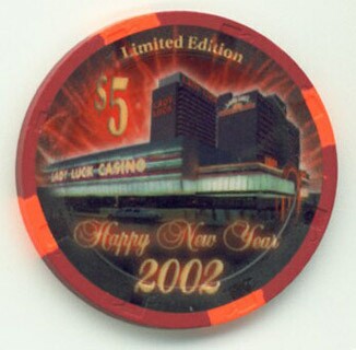 Lady Luck Happy New Year 2002 $5 Casino Chip