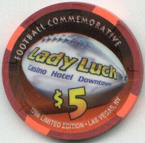 Lady Luck Superbowl 1996 $5 Casino Chip