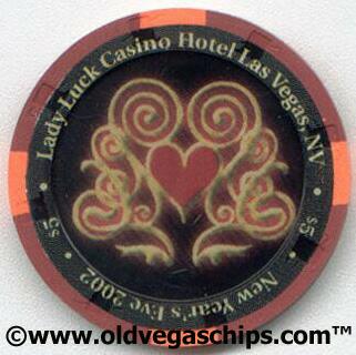 Lady Luck New Year 2002 $5 Casino Chip