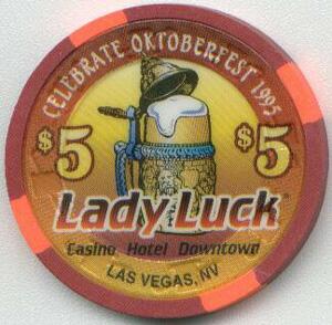 Lady Luck Oktoberfest 1995 $5 Casino Chip