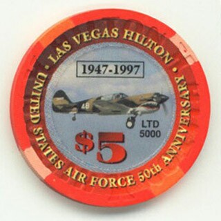 Las Vegas Hilton U.S. Air Force 50th Anniversary $5 Chip