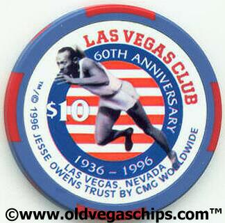 Las Vegas Club Jesse Owens $10 Casino Chip