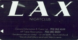 Luxor Lax Nightclub Hotel Room Key