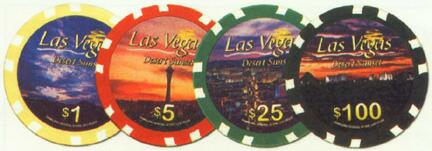 Las Vegas Desert Sunset Chips are Very High Quality Clay Poker Chips