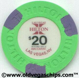 Las Vegas Hilton Baccarat $20 Casino Chip