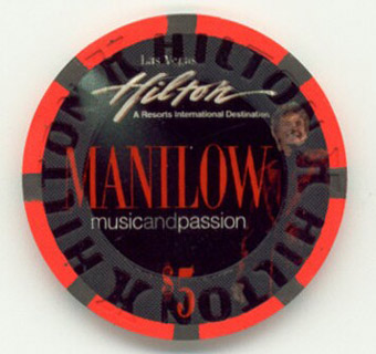 Las Vegas Hilton Barry Manilow $5 Casino Poker Chip