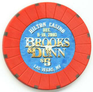Las Vegas Hilton Brooks & Dunn 2003 $5 Casino Chip