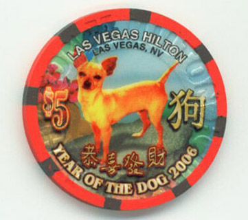 Las Vegas Hilton Chinese New Year Dog $5 Casino Chip