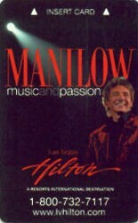 Las Vegas Hilton Barry Manilow Hotel Room Key