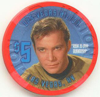 Las Vegas Hilton Star Trek Captain Kirk $5 Casino Chip