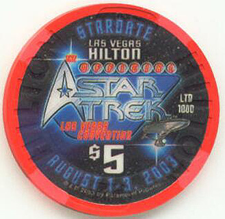 Las Vegas Hilton Captain Kirk $5 Casino Chip