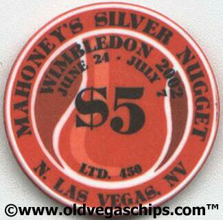 Mahoney's Nugget Wimbledon 2002 $5 Casino Chip 