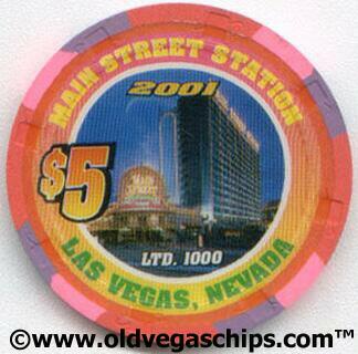 Las Vegas Main Street Station Richard Petty 2001 $5 Casino Chip